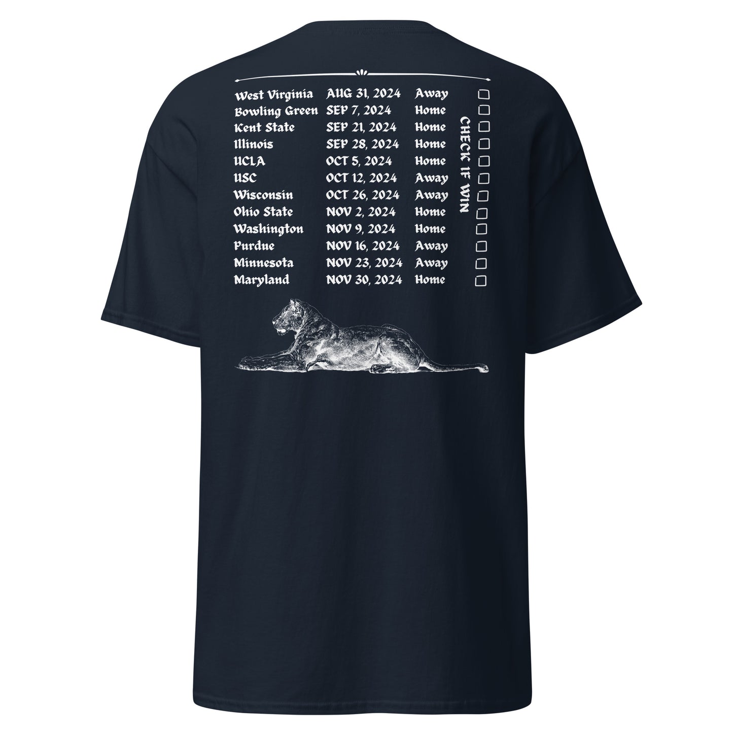 2024 Game Day Schedule Tee - Blue