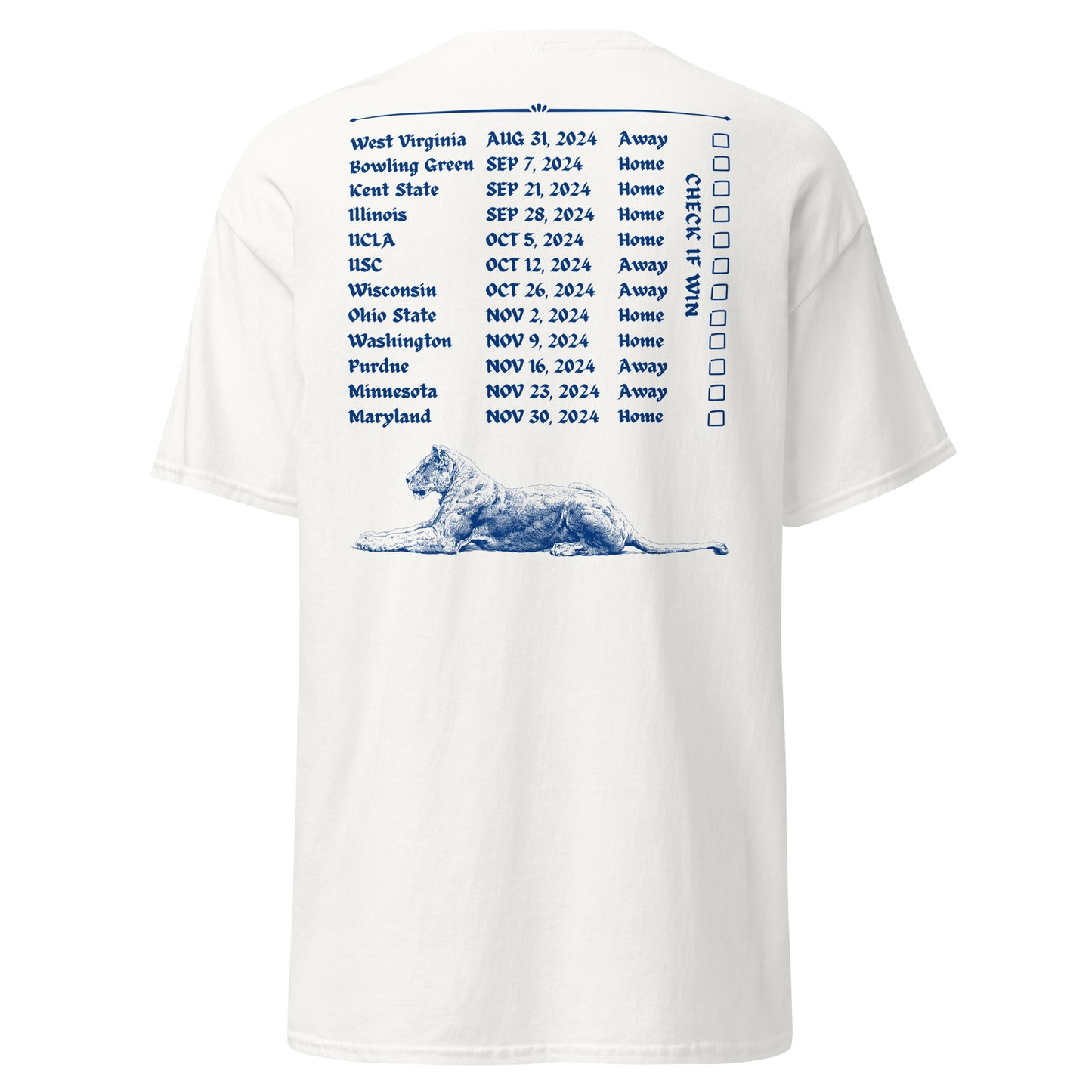 2024 Game Day Schedule Tee - White